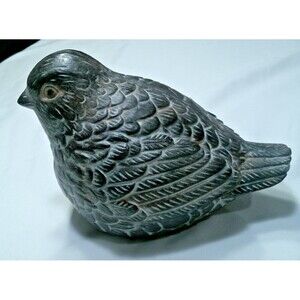 Black Resin with White accent Detailed Carved Wood Look Sparrow or Dove